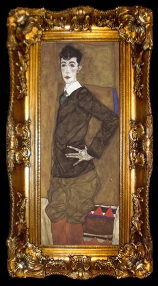 framed  Egon Schiele Portrait of Erich Lederer (mk12), ta009-2